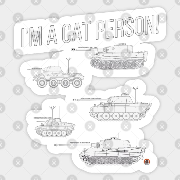 Im a cat person (5 German cats) Sticker by FAawRay